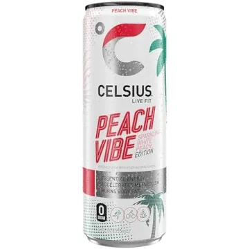 CELSIUS Sparkling Peach Vibe Energy Drink Pack of 4