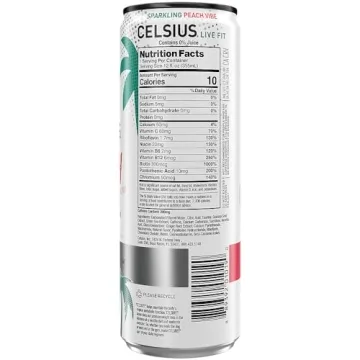 CELSIUS Sparkling Peach Vibe Energy Drink Pack of 4