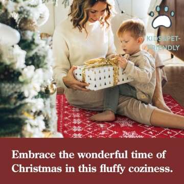 Lahome Moroccan Christmas Rug - 2x3 Small Washable Red Kitchen Rugs Non-Slip Indoor Entry Rug Throw Soft Bathroom Rug, Snowflake Holiday Decor Accent Print Thin Floor Doormat Carpet for Bedside Sink