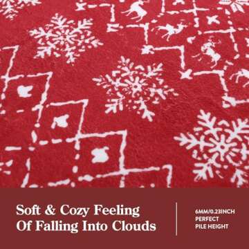 Lahome Moroccan Christmas Rug - 2x3 Small Washable Red Kitchen Rugs Non-Slip Indoor Entry Rug Throw Soft Bathroom Rug, Snowflake Holiday Decor Accent Print Thin Floor Doormat Carpet for Bedside Sink