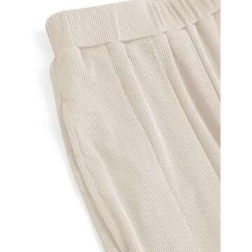 CIDER Wide Leg Palazzo Pants for Women with Pockets Elastic Business Causal Pants Women Summer for Beach Travel Trousers Beige