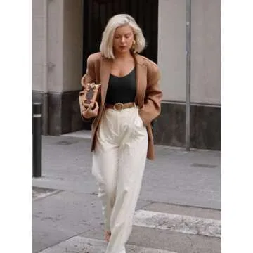 REORIA Women's Long Sleeve Tops 2024 Fall V Neck Slim Fitted Soft Layering Basic Shirt Thermal Double Lined Going Out Tops(Black Small)