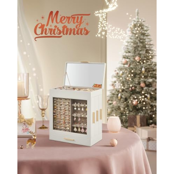 SONGMICS Jewelry Box Organizer with Glass Window