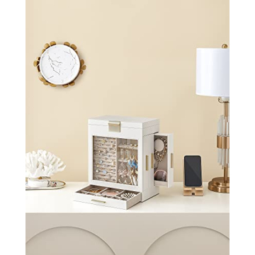 SONGMICS Jewelry Box Organizer with Glass Window