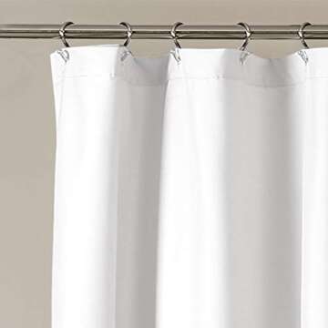 Lush Décor Ella Ruffle Lace Shower Curtain - Farmhouse Style, 72" x 72" White