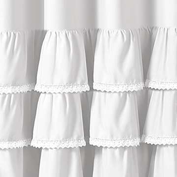Lush Décor Ella Shower Curtain with Ruffles and Lace