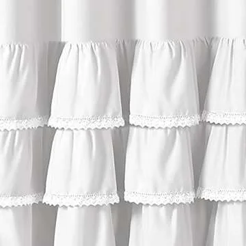 Lush Décor Ella Shower Curtain with Ruffles and Lace