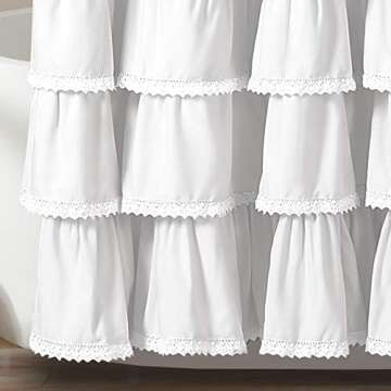 Lush Décor Ella Shower Curtain with Ruffles and Lace