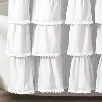 Lush Décor Ella Shower Curtain with Ruffles and Lace