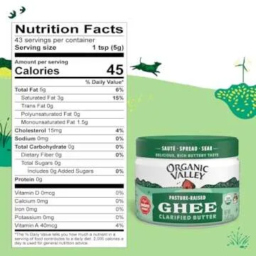 Organic Valley, Ghee Butter Clarified Organic, 7.5 Ounce