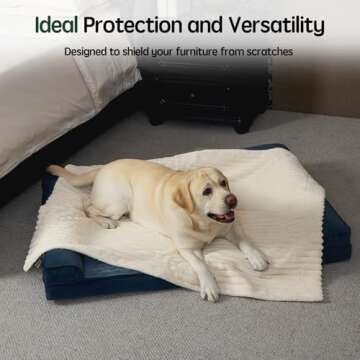 Waterproof Blanket Winter White Dog Blanket for Small Dogs, Washable Double Sided Pet Blanket with M...