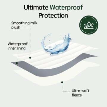 Waterproof Blanket Winter White Dog Blanket for Small Dogs, Washable Double Sided Pet Blanket with Milk Plush and Super Soft Velvet, Pee Proof Calming Dog Blanket for Couch Protection