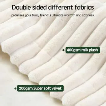 Waterproof Blanket Winter White Dog Blanket for Small Dogs, Washable Double Sided Pet Blanket with Milk Plush and Super Soft Velvet, Pee Proof Calming Dog Blanket for Couch Protection