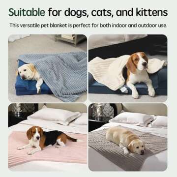 Waterproof Blanket Winter White Dog Blanket for Small Dogs, Washable Double Sided Pet Blanket with Milk Plush and Super Soft Velvet, Pee Proof Calming Dog Blanket for Couch Protection