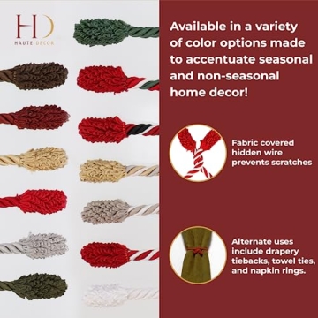 Haute Decor Twist Ties - 6 Pack Holiday Decor Solutions