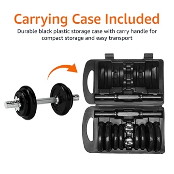 Adjustable Dumbbell Set with Durable Storage Case