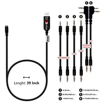 MIRKIT FTDI USB Baofeng Programming Cable 6 in 1 Model 5 for Flashing Ham Radios: Baofeng Radio, Wou...