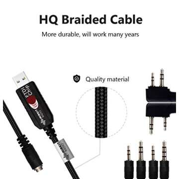 MIRKIT 6 in 1 USB Baofeng Programming Cable for Ham Radios
