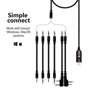 MIRKIT 6 in 1 USB Baofeng Programming Cable for Ham Radios