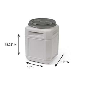 Mighty Tuff 10 Gallon/up to 40 Pound BPA-Free Pet Food Storage Container with 1 Cup Measurement Scoo...