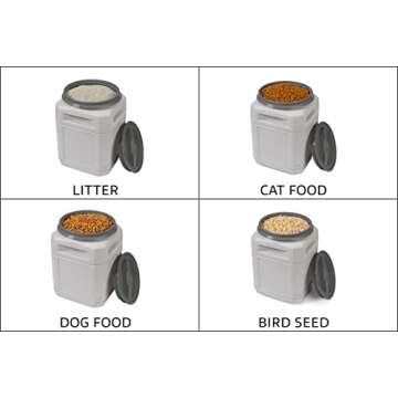 Mighty Tuff 10 Gallon/up to 40 Pound BPA-Free Pet Food Storage Container with 1 Cup Measurement Scoop, Airtight Lid and Built-In Handles for Easy Transport, Made for Durable and Versatile Storage