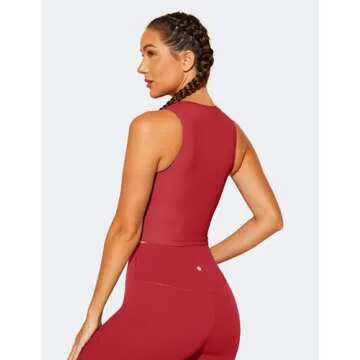 Natural Feelings Nudi Sports Bras for Women Removable Padded Yoga Tank Tops Sleeveless Fitness Workout Crop Tops Wine