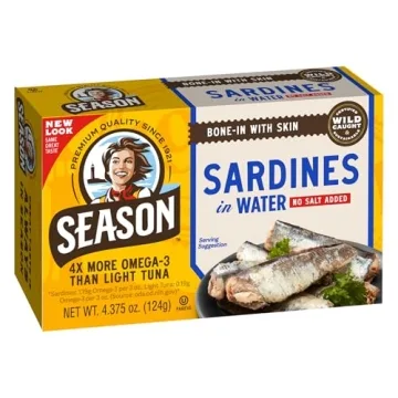Season Sardines in Water - Wild Caught, High Protein, 12-Pack