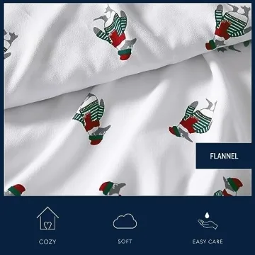 Nautica Queen Flannel Sheet Set for Cozy Winter Nights