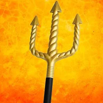 Skeleteen Gold Trident Costume Accessory - Golden Pitchfork Spear Toy Prop Weapon Staff Accessories for Adults and Kids Costumes