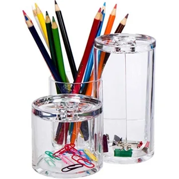 Compact Acrylic Triple Makeup Container for Easy Storage