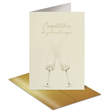 Elegant Wedding Congratulations Card with Metallic Foil