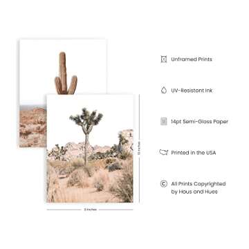 HAUS AND HUES Desert Succulent Wall Art & Botanical Prints Set of 6 Southwestern Wall Decor, Cactus ...