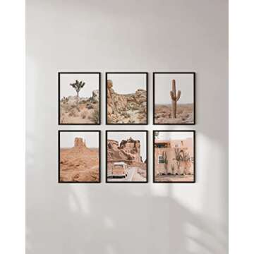 HAUS AND HUES Desert Succulent Wall Art & Botanical Prints Set of 6 Southwestern Wall Decor, Cactus Art Prints, Joshua Tree Wall Art, Desert Art Cactus Wall Decor Posters Nature UNFRAMED (8x10)
