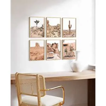 HAUS AND HUES Desert Succulent Wall Art & Botanical Prints Set of 6 Southwestern Wall Decor, Cactus Art Prints, Joshua Tree Wall Art, Desert Art Cactus Wall Decor Posters Nature UNFRAMED (8x10)