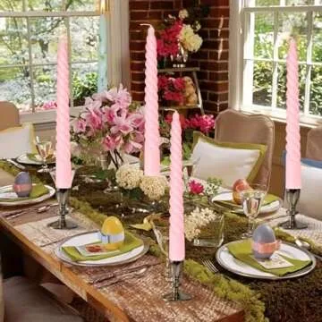 Taper Spiral Candles,8 inch-Set of 4 Tapered Candles, Long Candle,Tall Candlesticks, Long Candle Sti...