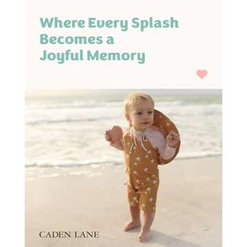 Caden Lane One Piece Long Sleeve Rash Guard Swimsuit, Quick-Drying Chlorine Resistant Swim Romper Sh...