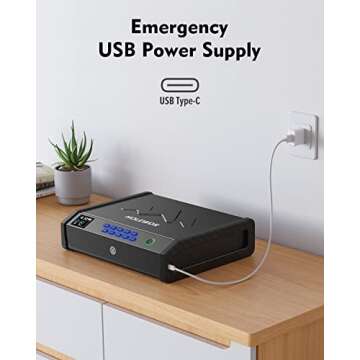 HOLEWOR Biometric Gun Safe with LCD Temperature Display
