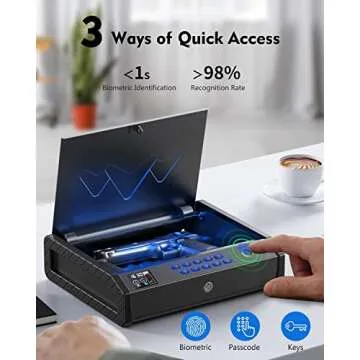 HOLEWOR Biometric Gun Safe with LCD Temperature Display