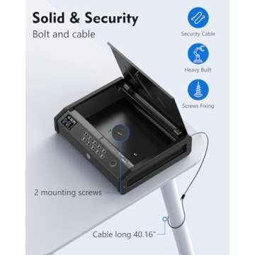 HOLEWOR Biometric Gun Safe with LCD Temperature Display