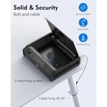 HOLEWOR Biometric Gun Safe with LCD Temperature Display