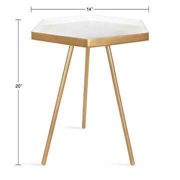Kashvi Modern Hexagon Side Table - 14" x 14" x 20"