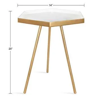 Kashvi Modern Hexagon Side Table - 14" x 14" x 20"