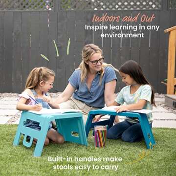 ECR4Kids Linking Stool Set, Flexible Seating, Contemporary, 4-Piece