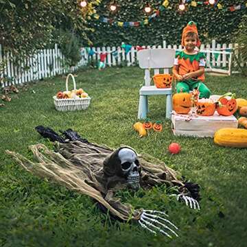 ESSENSON Halloween Zombie Groundbreaker, 65 Inch Halloween Decorations Skeleton, Halloween Prop for Halloween Outdoor, Lawn, Yard, Patio Decoration, Graveyard Haunted House Decorations