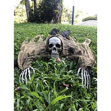 ESSENSON Halloween Zombie Groundbreaker, 65 Inch Halloween Decorations Skeleton, Halloween Prop for Halloween Outdoor, Lawn, Yard, Patio Decoration, Graveyard Haunted House Decorations