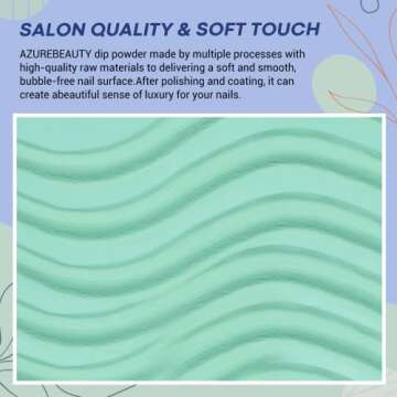 AZUREBEAUTY Dip Powder Nail Set Blue Sage Green Grey Shades, Fall Winter 6 Dark Colors Dipping Powder Starter Kit French Nail Art Manicure DIY Salon for Women, No Need Nail Lamp Cured