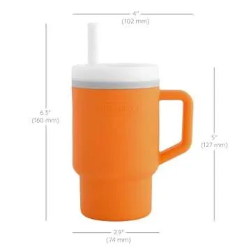 Infantino My 1st Tumbler – Adorable Miniature Tumbler with Leak-Resistant Straw and Toddler-Friendly Handle, Encourages Hydration, Easy to Clean, 9 fl. oz, Creamsicle