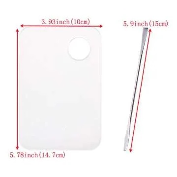 ONLYKXY 2 Pieces Makeup Palette and Spatula, Acrylic Cosmetic Palette, Nail Art Eye Shadow Lipsticks...
