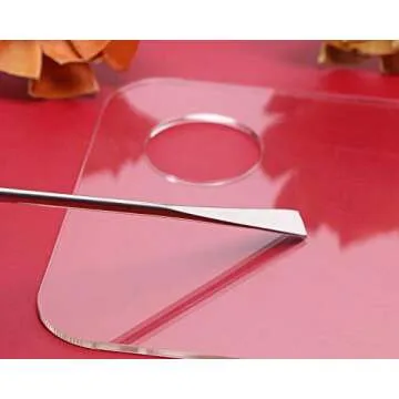 ONLYKXY 2 Pieces Makeup Palette and Spatula, Acrylic Cosmetic Palette, Nail Art Eye Shadow Lipsticks Mixing Makeup Tools