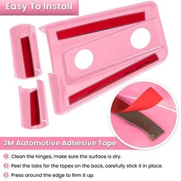 E-cowlboy Door Hinge Cover Trim Exterior Accessories for Jeep Wrangler JK JKU Sport Rubicon Sahara X Unlimited 2-Door & 4-Door 2007-2018 (Pink 8PCS)